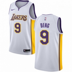 Mens Nike Los Angeles Lakers 9 Luol Deng Swingman White NBA Jersey Association Edition 