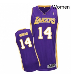 Womens Adidas Los Angeles Lakers 14 Brandon Ingram Authentic Purple Road NBA Jersey