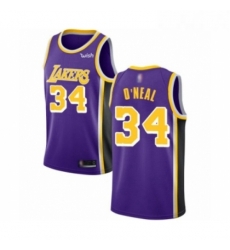 Womens Los Angeles Lakers 34 Shaquille O Neal Authentic Purple Basketball Jerseys Icon Editi