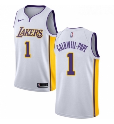 Womens Nike Los Angeles Lakers 1 Kentavious Caldwell Pope Authentic White NBA Jersey Association Edition 