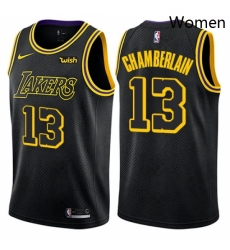 Womens Nike Los Angeles Lakers 13 Wilt Chamberlain Swingman Black NBA Jersey City Edition