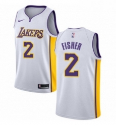 Womens Nike Los Angeles Lakers 2 Derek Fisher Swingman White NBA Jersey Association Edition 