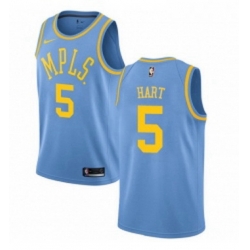 Womens Nike Los Angeles Lakers 5 Josh Hart Authentic Blue Hardwood Classics NBA Jersey 