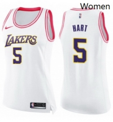 Womens Nike Los Angeles Lakers 5 Josh Hart Swingman WhitePink Fashion NBA Jersey 