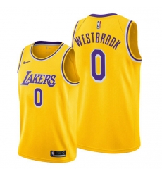 Youth Lakers Russell Westbrook 2021 trade gold icon edition jersey