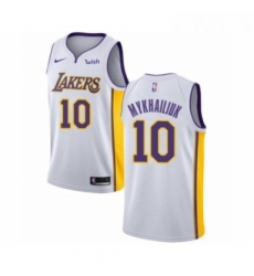 Youth Los Angeles Lakers 10 Sviatoslav Mykhailiuk Swingman White Basketball Jersey Association Edition 