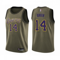 Youth Los Angeles Lakers 14 Danny Green Swingman Green Salute to Service Basketball Jersey 