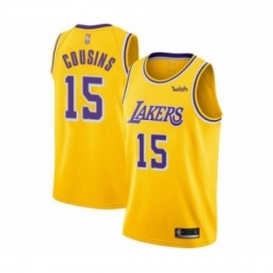 Youth Los Angeles Lakers 15 DeMarcus Cousins Swingman Gold Basketball Jersey Icon Edition 