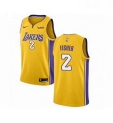 Youth Los Angeles Lakers 2 Derek Fisher Swingman Gold Home Basketball Jersey Icon Edition 