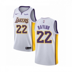 Youth Los Angeles Lakers 22 Elgin Baylor Swingman White Basketball Jersey Association Edition