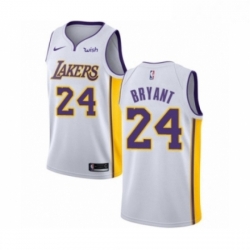 Youth Los Angeles Lakers 24 Kobe Bryant Swingman White Basketball Jersey Association Edition