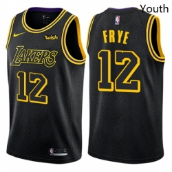 Youth Nike Los Angeles Lakers 12 Channing Frye Swingman Black NBA Jersey City Edition 