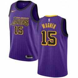 Youth Nike Los Angeles Lakers 15 Moritz Wagner Swingman Purple NBA Jersey City Edition 