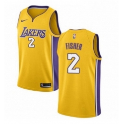 Youth Nike Los Angeles Lakers 2 Derek Fisher Swingman Gold Home NBA Jersey Icon Edition 