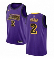 Youth Nike Los Angeles Lakers 2 Derek Fisher Swingman Purple NBA Jersey City Edition 