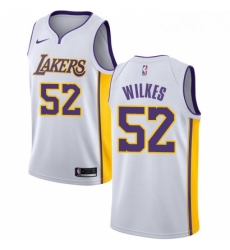 Youth Nike Los Angeles Lakers 52 Jamaal Wilkes Authentic White NBA Jersey Association Edition