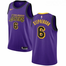 Youth Nike Los Angeles Lakers 6 Lance Stephenson Swingman Purple NBA Jersey City Edition 