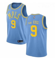 Youth Nike Los Angeles Lakers 9 Nick Van Exel Authentic Blue Hardwood Classics NBA Jersey 