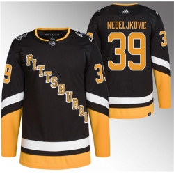 Men Pittsburgh Penguins 39 Alex Nedeljkovic Black 2021 22 Alternate Primegreen Stitched Jersey
