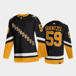 Men Pittsburgh Penguins 59 Jake Guentzel 2021 2022 Black Stitched Jersey