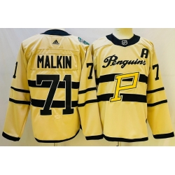 Men Pittsburgh Penguins 71 Evgeni Malkin White 2022 23 Reverse Retro Stitched NHL Jersey