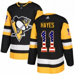 Mens Adidas Pittsburgh Penguins 11 Jimmy Hayes Authentic Black USA Flag Fashion NHL Jersey 