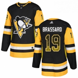 Mens Adidas Pittsburgh Penguins 19 Derick Brassard Authentic Black Drift Fashion NHL Jersey 