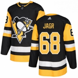 Mens Adidas Pittsburgh Penguins 68 Jaromir Jagr Authentic Black Home NHL Jersey 