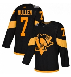 Mens Adidas Pittsburgh Penguins 7 Joe Mullen Black Authentic 2019 Stadium Series Stitched NHL Jersey 