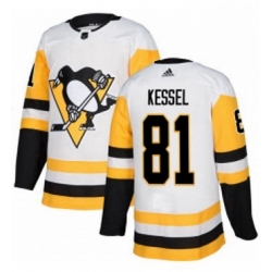 Mens Adidas Pittsburgh Penguins 81 Phil Kessel Authentic White Away NHL Jersey 