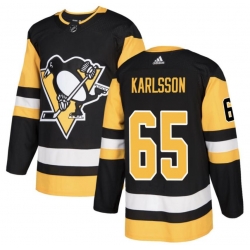 Men's Pittsburgh Penguins Erik Karlsson #65 Black Stitched Adidas NHL Jersey