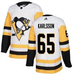 Men's Pittsburgh Penguins Erik Karlsson #65 White Stitched Adidas NHL Jersey