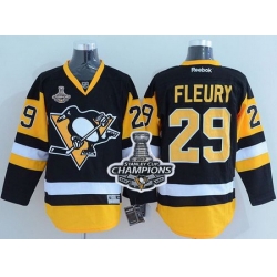 Penguins #29 Andre Fleury Black Alternate 2017 Stanley Cup Finals Champions Stitched NHL Jersey