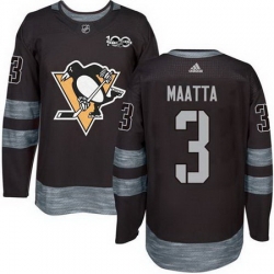 Penguins #3 Olli Maatta Black 1917 2017 100th Anniversary Stitched NHL Jersey