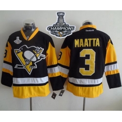 Penguins #3 Olli Maatta Black Alternate 2017 Stanley Cup Finals Champions Stitched NHL Jersey