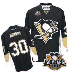 Penguins #30 Matt Murray Black Home 50th Anniversary Stitched NHL Jersey