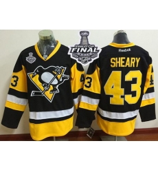 Penguins #43 Conor Sheary Black Alternate 2017 Stanley Cup Final Patch Stitched NHL Jersey