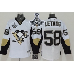 Penguins #58 Kris Letang White 2017 Stanley Cup Finals Champions Stitched NHL Jersey