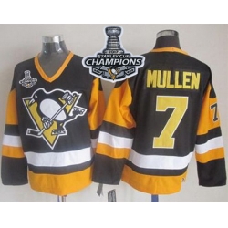 Penguins #7 Joe Mullen Black CCM Throwback 2017 Stanley Cup Finals Champions Stitched NHL Jersey