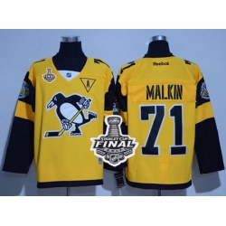 Penguins #71 Evgeni Malkin Gold 2017 Stadium Series Stanley Cup Final Patch Stitched NHL Jersey