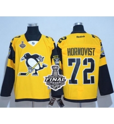 Penguins #72 Patric Hornqvist Gold 2017 Stadium Series Stanley Cup Final Patch Stitched NHL Jersey