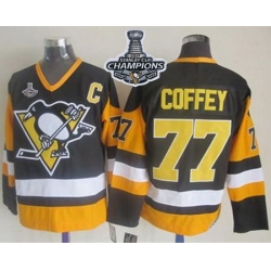 Penguins #77 Paul Coffey Black CCM Throwback 2017 Stanley Cup Finals Champions Stitched NHL Jersey