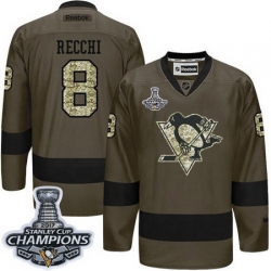 Penguins #8 Mark Recchi Green Salute to Service 2017 Stanley Cup Finals Champions Stitched NHL Jersey