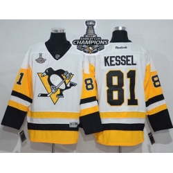 Penguins #81 Phil Kessel White New Away 2017 Stanley Cup Finals Champions Stitched NHL Jersey