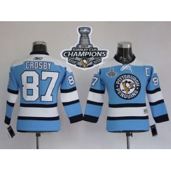 Penguins #87 Sidney Crosby Blue 2017 Stanley Cup Finals Champions Stitched NHL Jersey