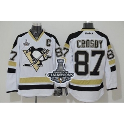 Penguins #87 Sidney Crosby White 2014 Stadium Series 2017 Stanley Cup Finals Champions Stitched NHL Jersey