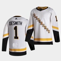 Pittsburgh Penguins 1 Casey DeSmith White 2021 Reverse Retro Jersey