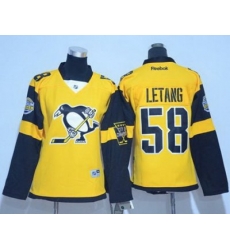 Penguins #58 Kris Letang Gold 2017 Stadium Series Womens Stitched NHL Jersey