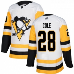 Youth Adidas Pittsburgh Penguins 28 Ian Cole Authentic White Away NHL Jersey 