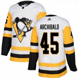 Youth Adidas Pittsburgh Penguins 45 Josh Archibald Authentic White Away NHL Jersey 